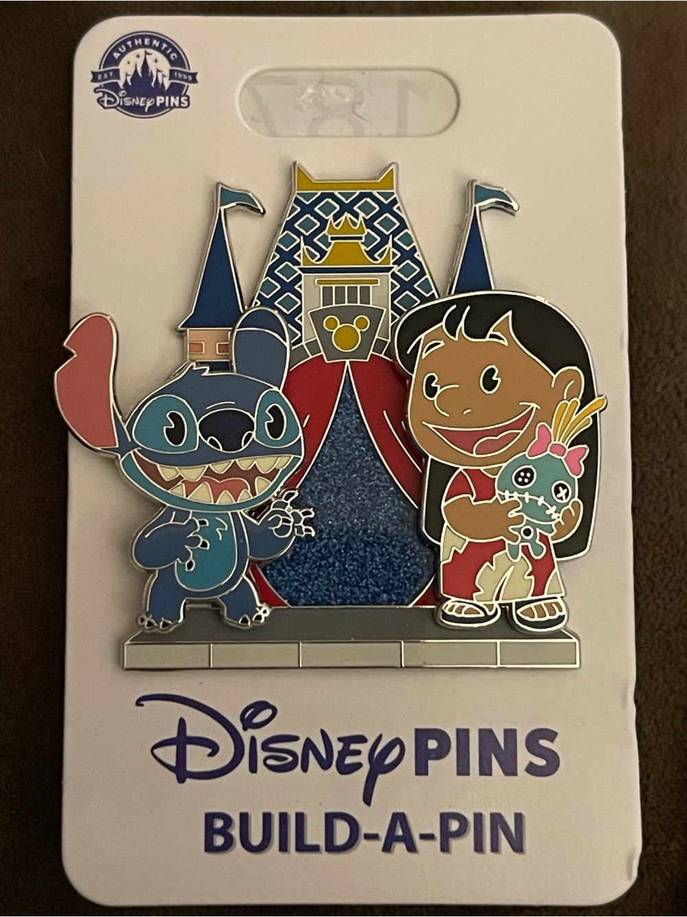 2025 Disney Parks Lilo & Stitch Castle Build A Pin- New 3 Pin Set on card